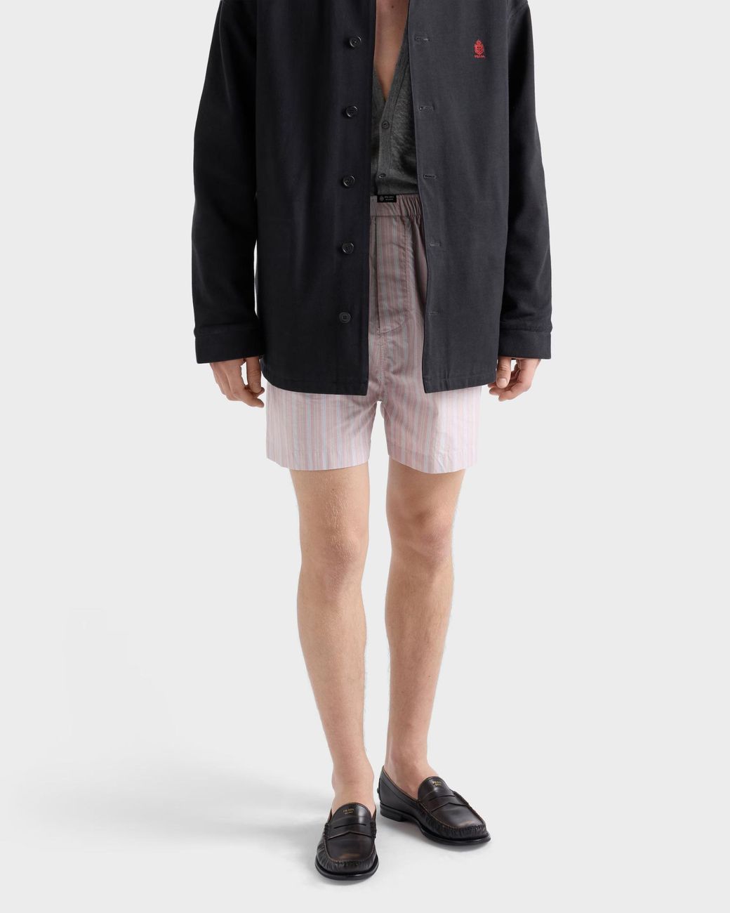 Prada Black Distressed Penny Loafers for men