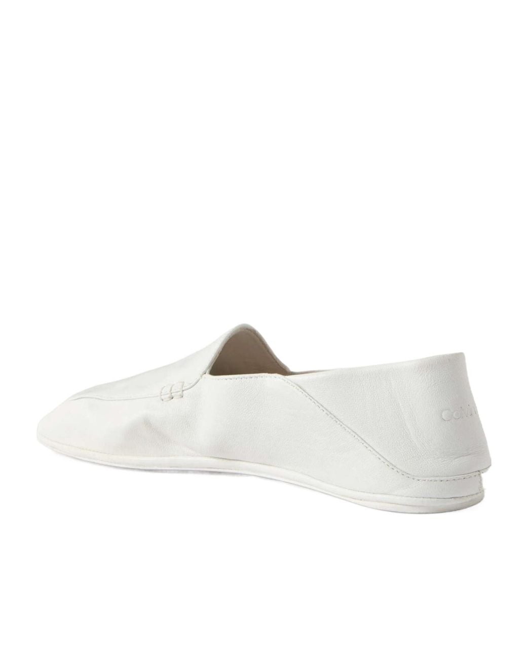 Calvin Klein White Vela Leather Loafers