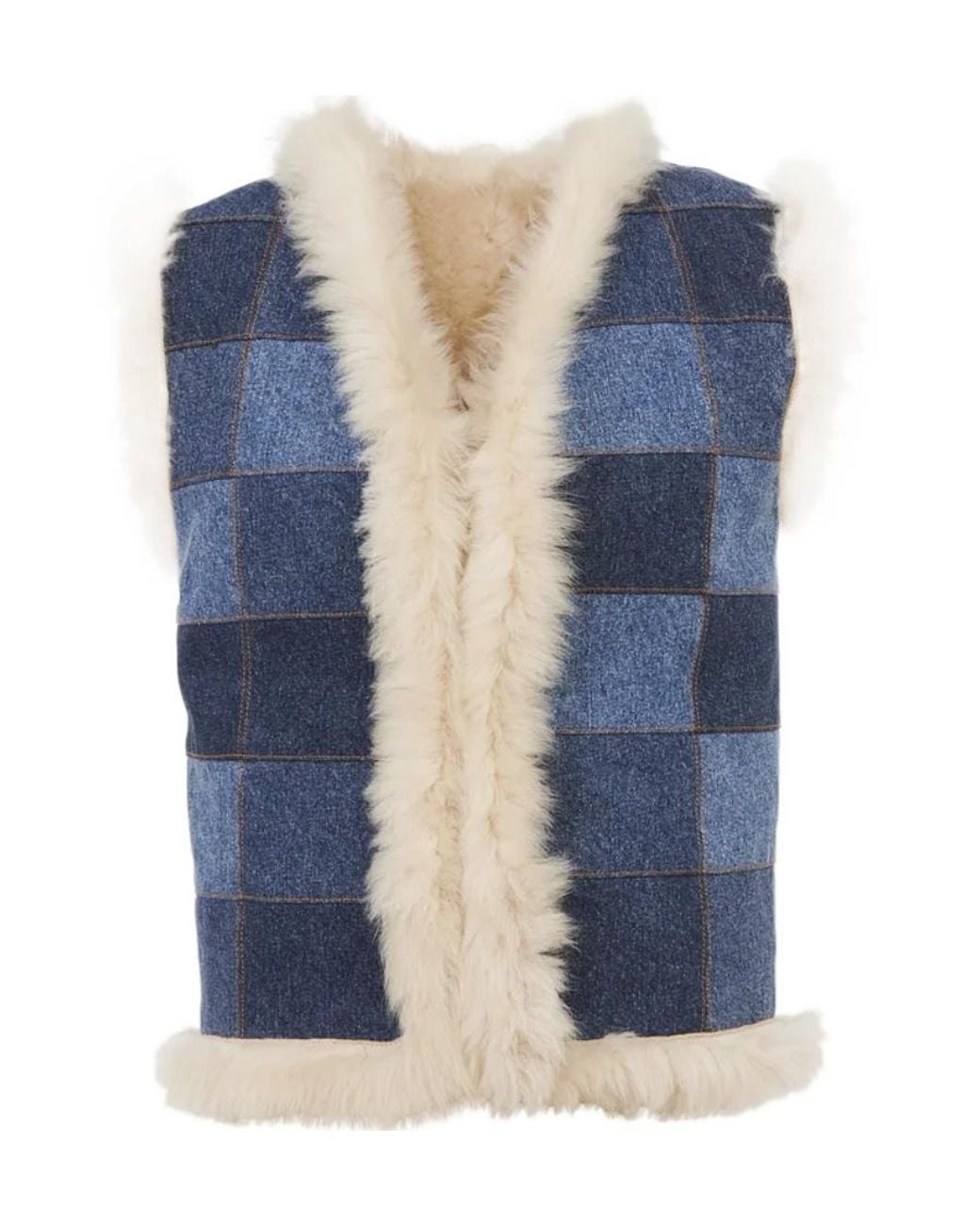 Chloé Blue Chloé Reversible Sleeveless Jacket