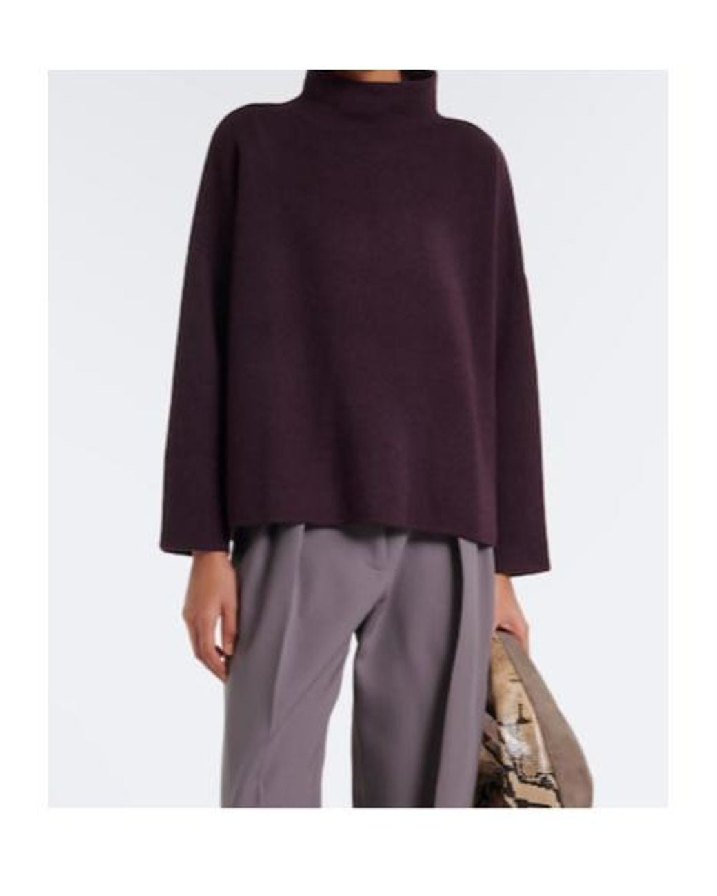 Jardin Des Orangers Purple Virgin Wool And Cashmere High Neck Sweater