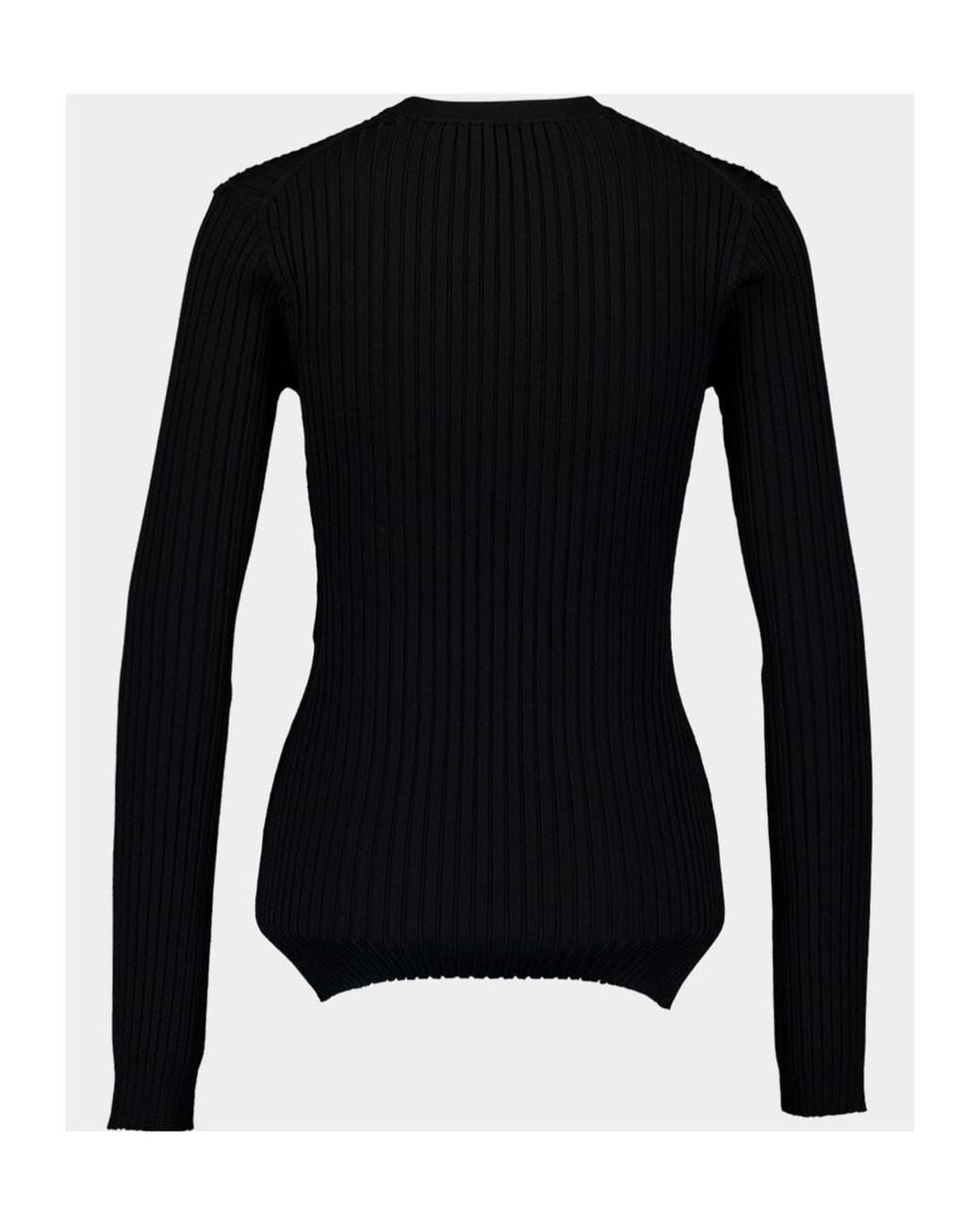 Stella McCartney Black Lace-Up Ribbed Knit Jumper