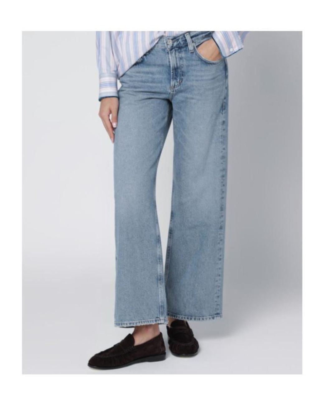 Citizens of Humanity Blue High-Rise Wide-Leg Jeans
