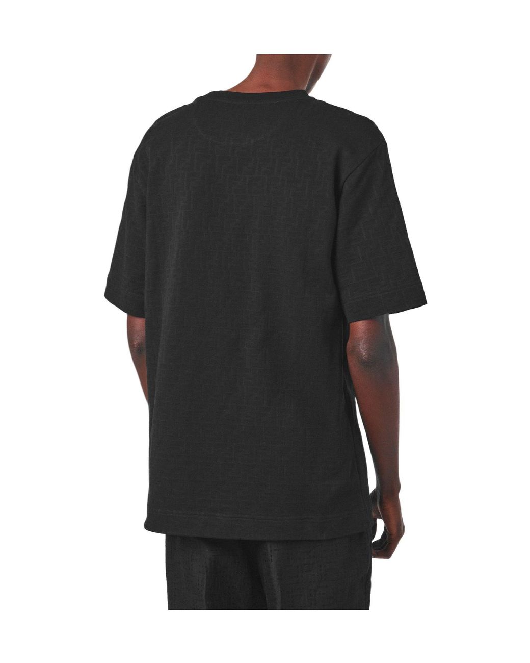 Fendi Black Crew Neck Short Sleeve Tee for men