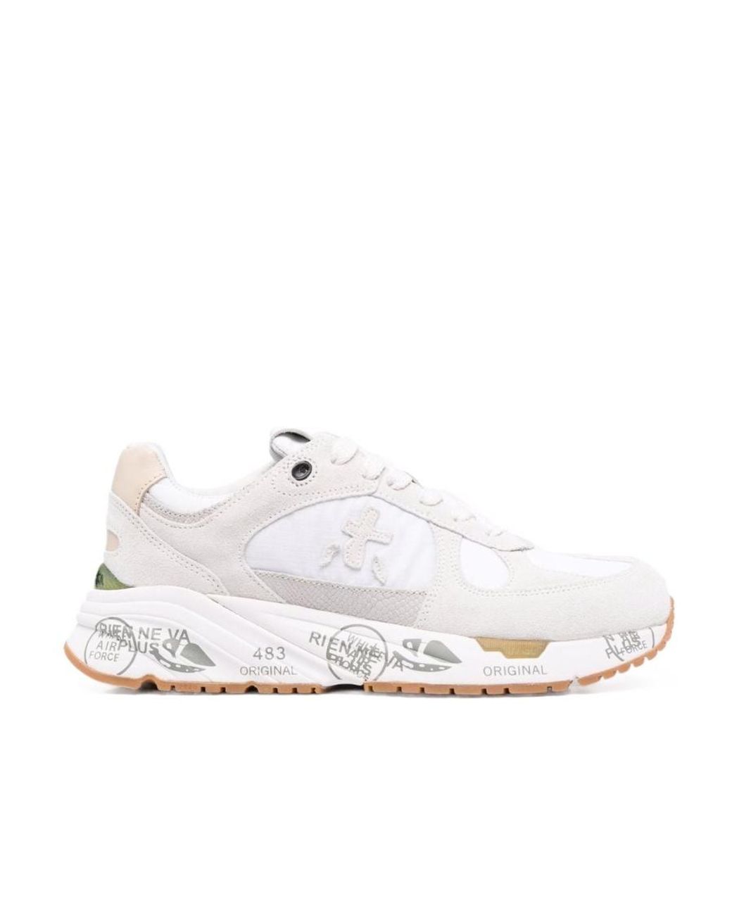 Premiata White Logo Sports Shoes