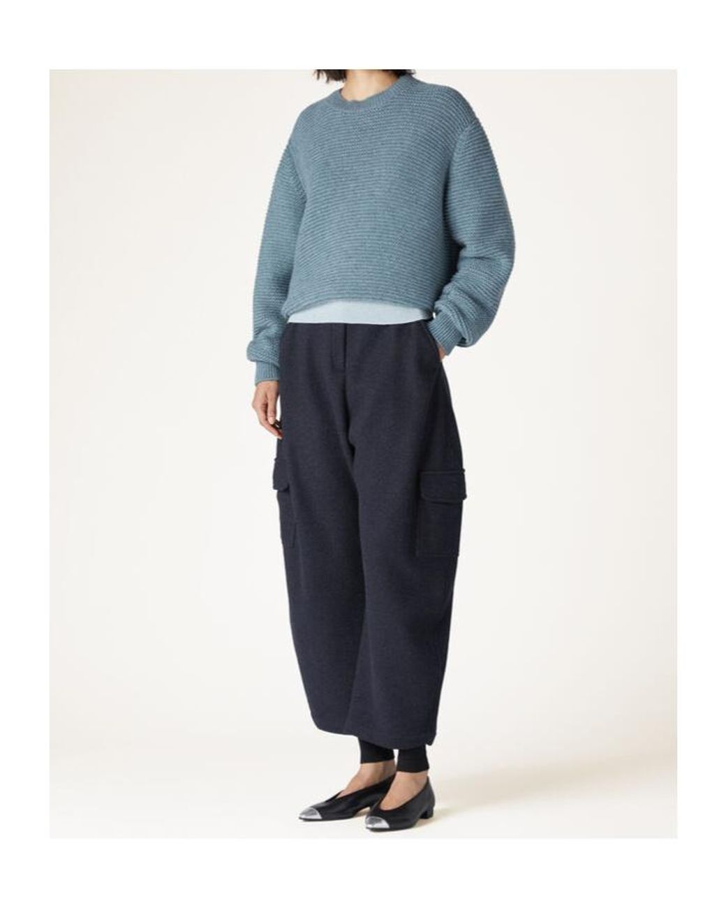 Loro Piana Blue Ashi Lambswool Crew Neck Sweater