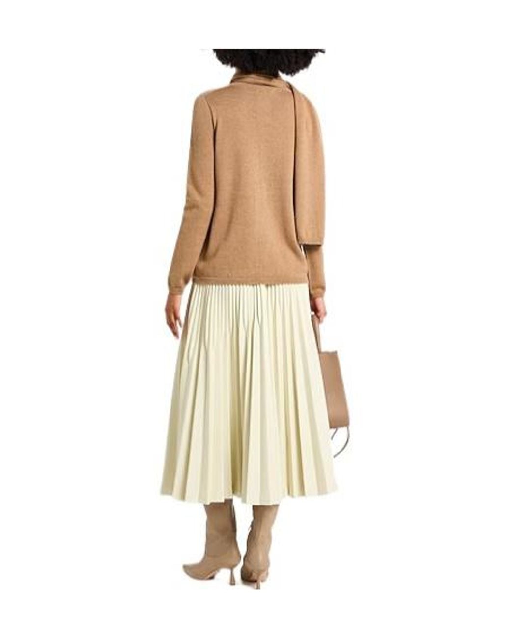 Max Mara Brown Solid Wool Knit Sweater