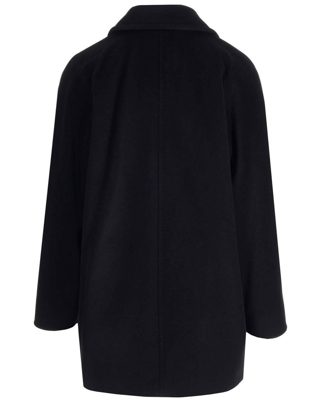 Max Mara Blue Double-Breasted Long-Sleeved Coat