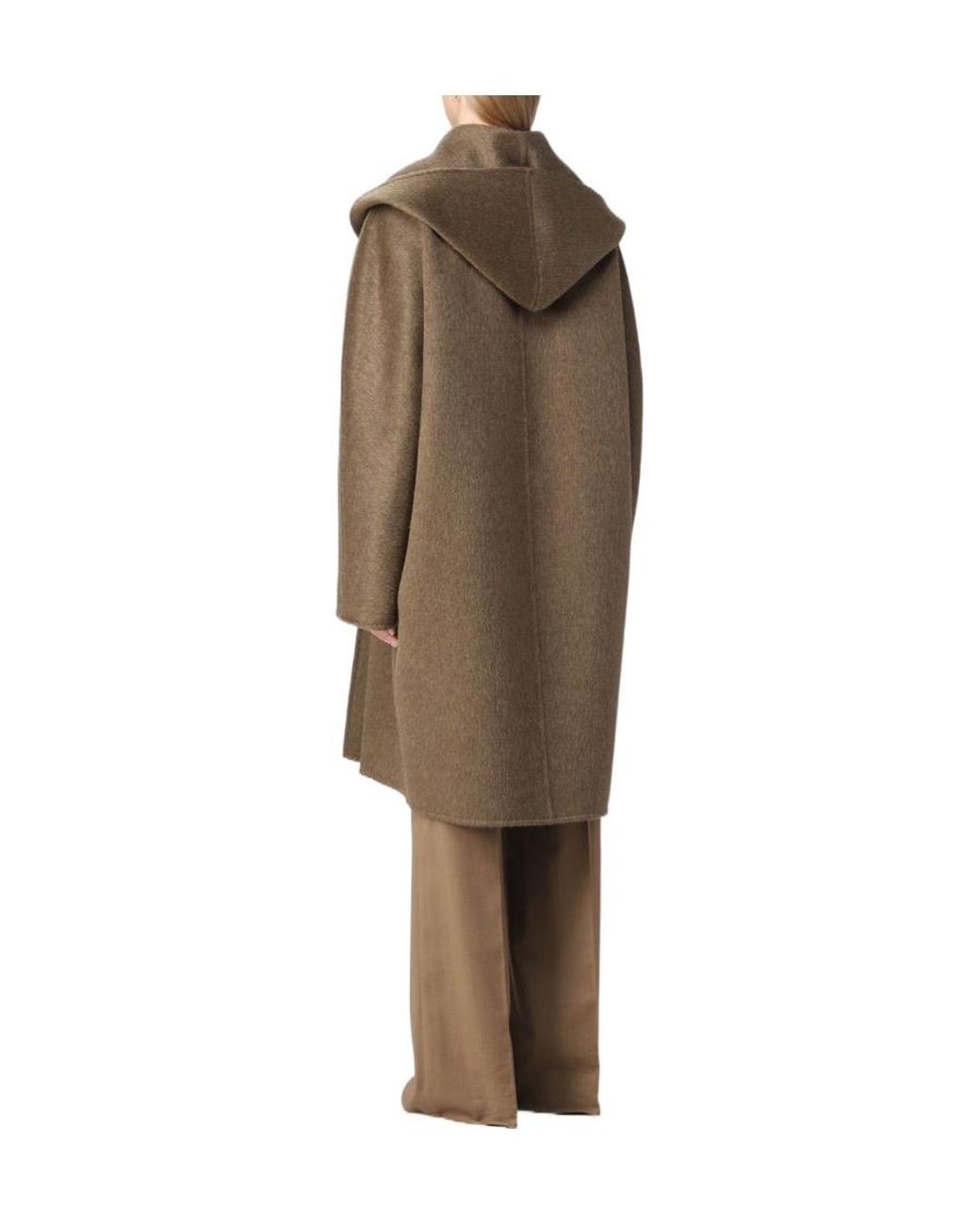 Max Mara Natural Double-Breasted Long-Sleeved Coat
