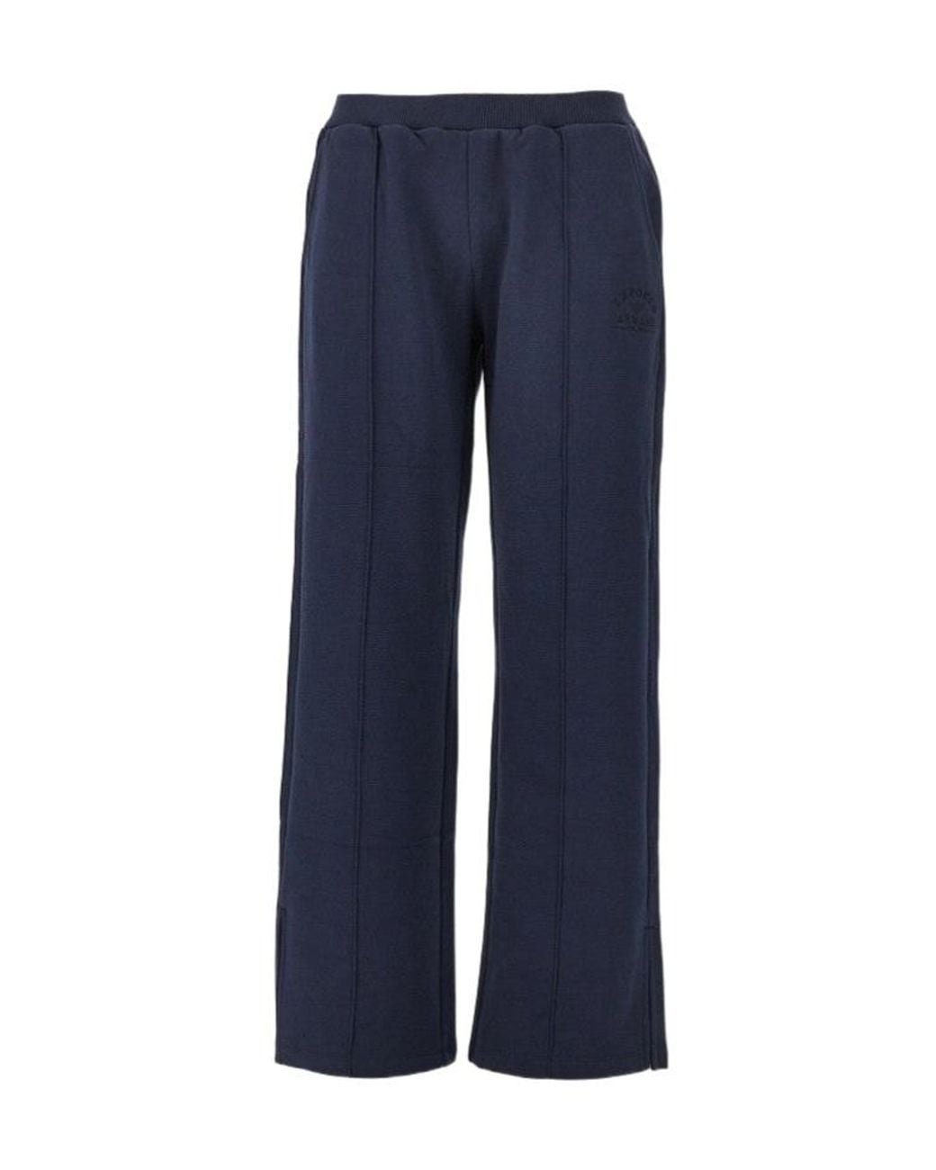 Emporio Armani Blue Logo-Embroidered Track Pants
