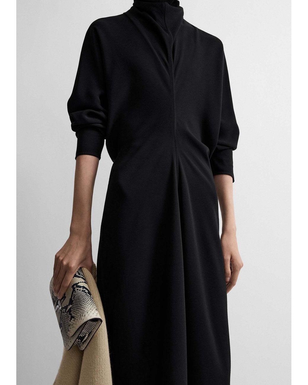 Totême Black Slouch Waist Scarf Dress