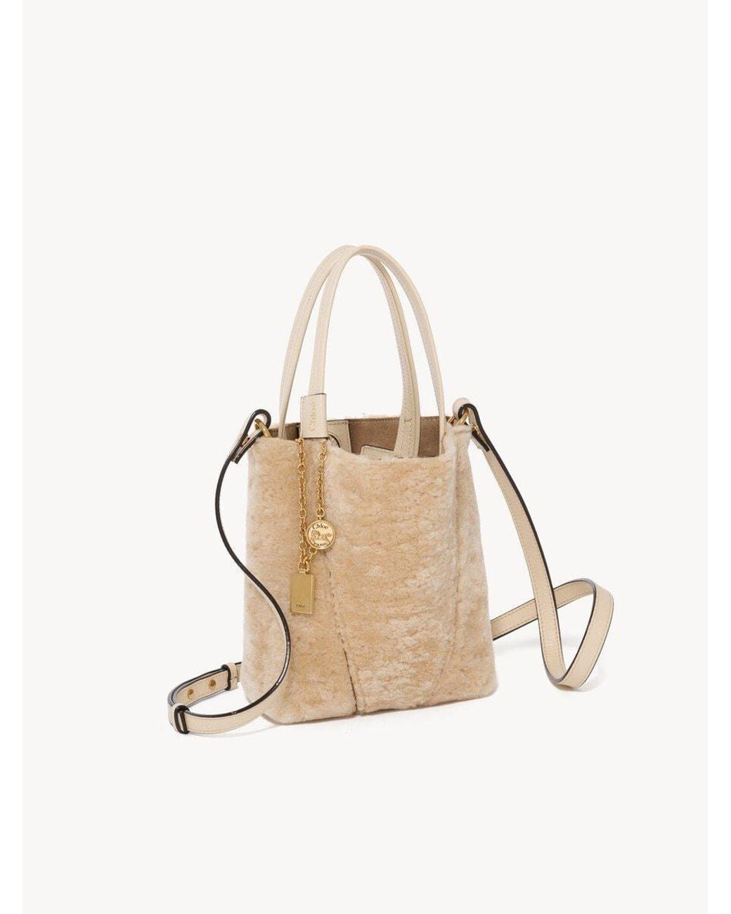 Chloé Natural Chloé Spin Chain-Detail Tote Bag