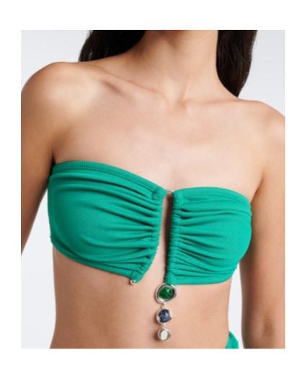 Christopher Esber Green Embellished Bandeau Top