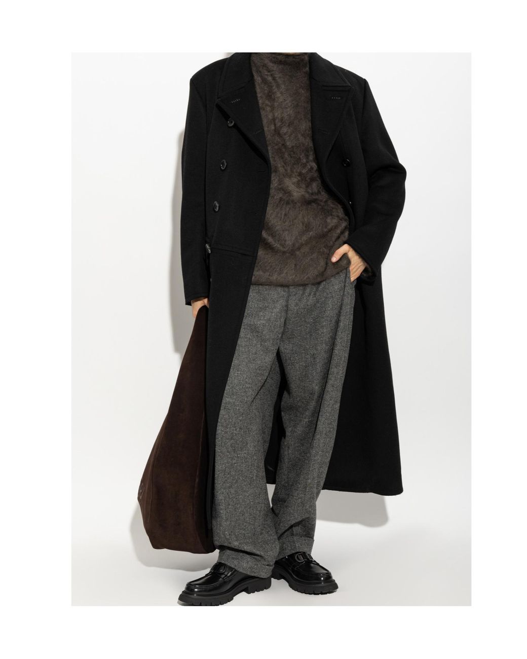 Lisa Yang Gray Teis Brushed Sweater for men
