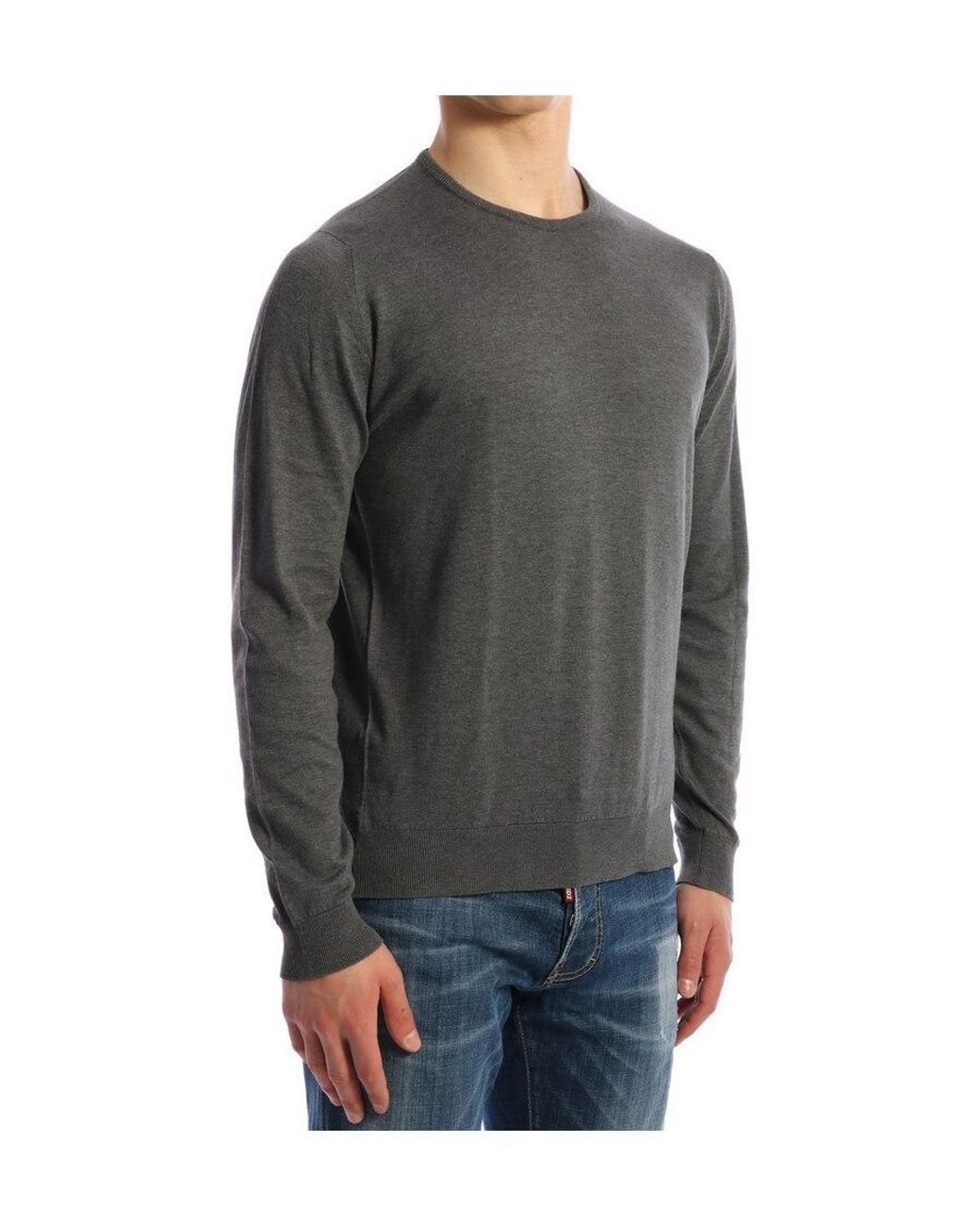 John Smedley Gray Hatfield Crewneck Knitted Jumper for men