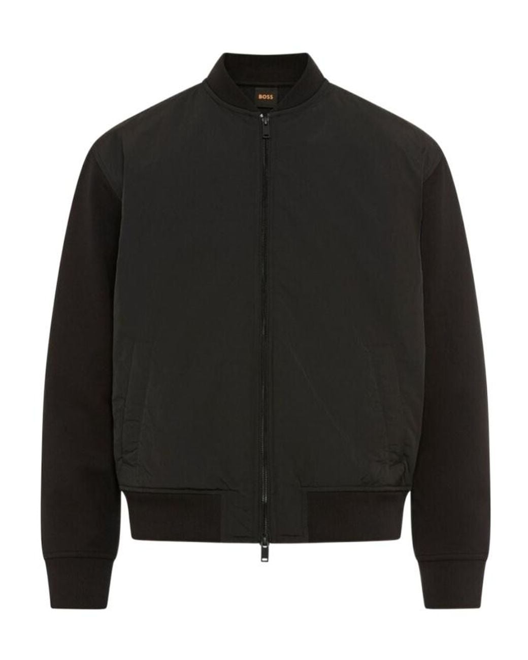 Boss Black Logo-Patterned Bomber Casual Jacket for men