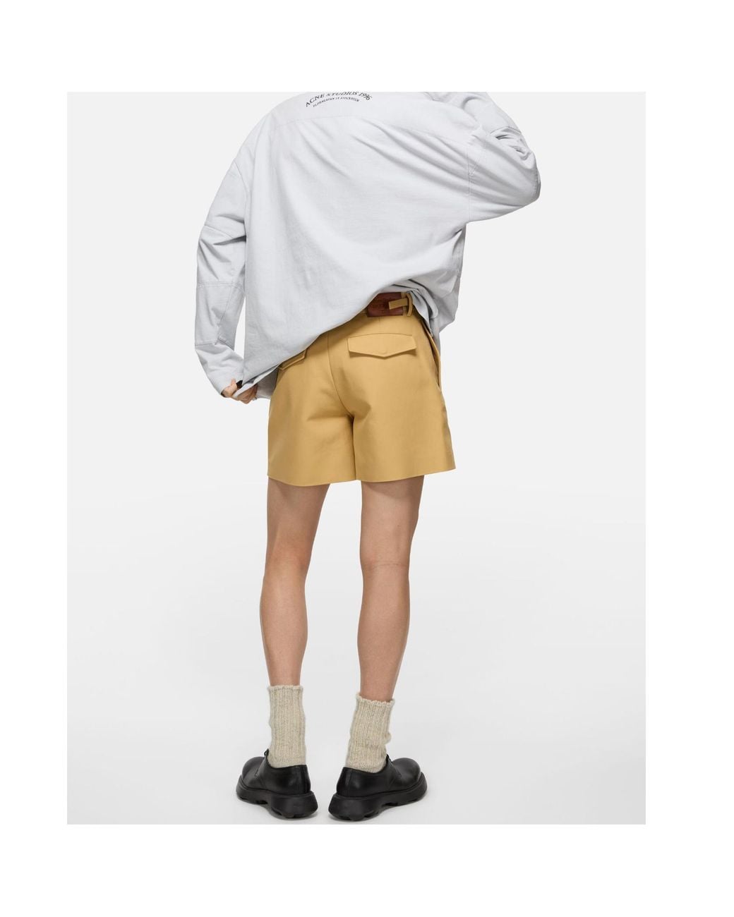 Acne Natural Logo-Patch Shorts for men