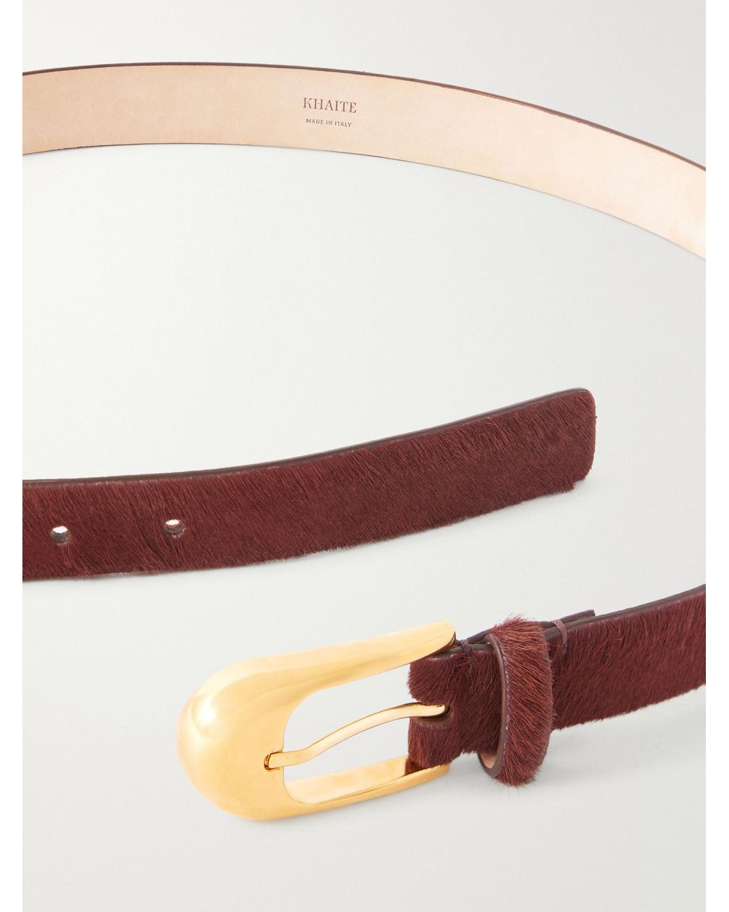 Khaite Brown Dome Leather Belt