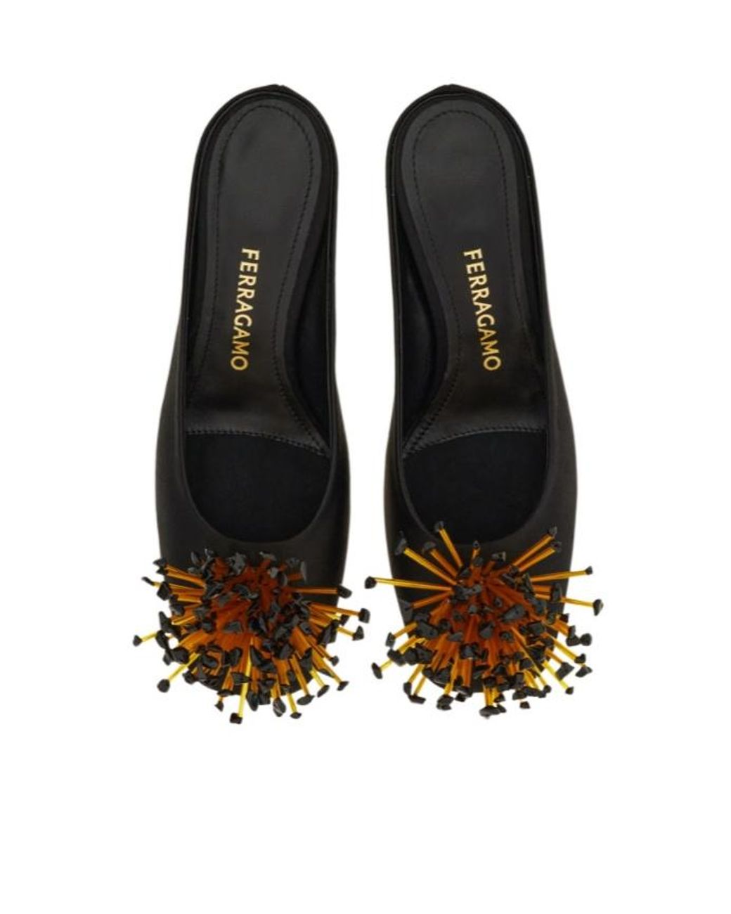 Ferragamo Black Ferragamo Safi Embellished Heel Mules