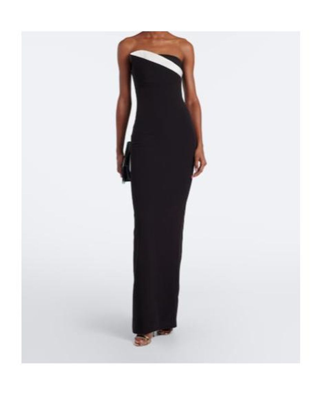 Roland Mouret Black Draped Bustier Gown