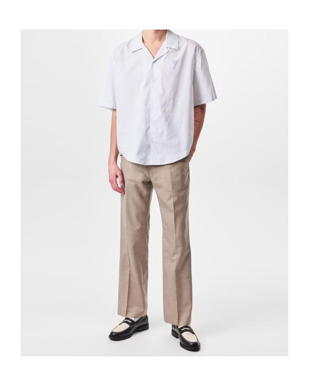 AMI Gray Straight Trousers for men