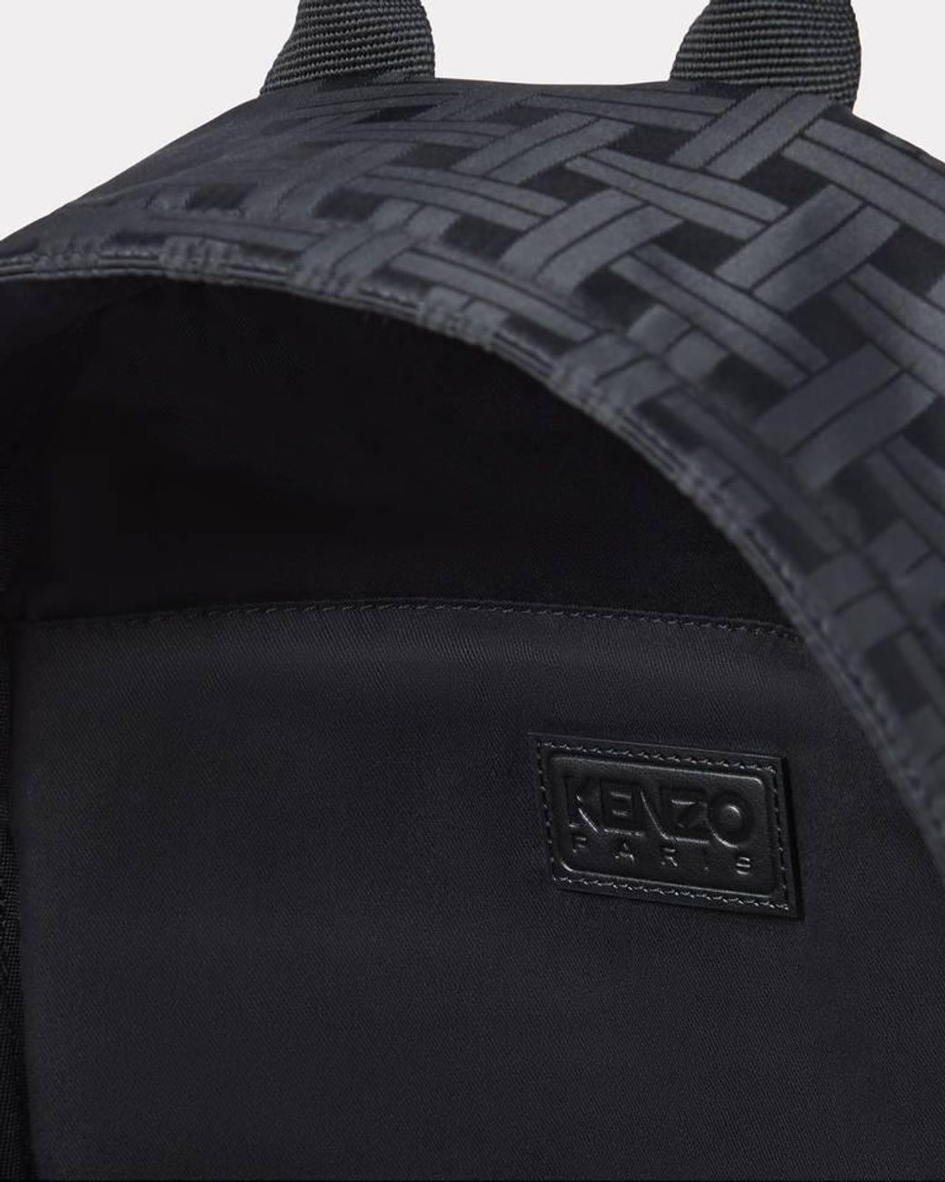 KENZO Blue Woven-Pattern Zipped Backpack for men