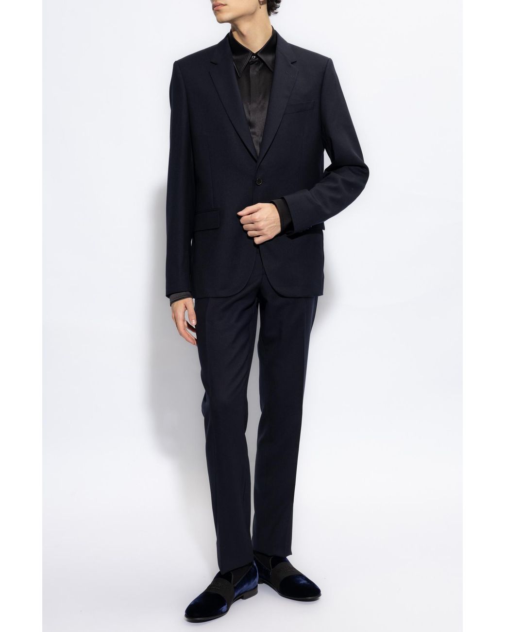 Paul Smith Blue Button-Up Long-Sleeved Suit for men