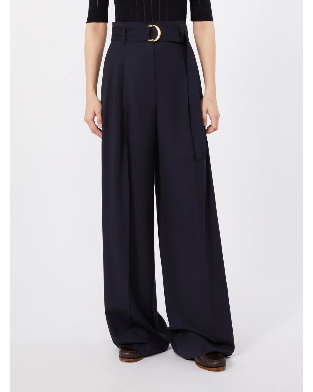 Max Mara Blue Studio Mstserio Wide-Leg Pants