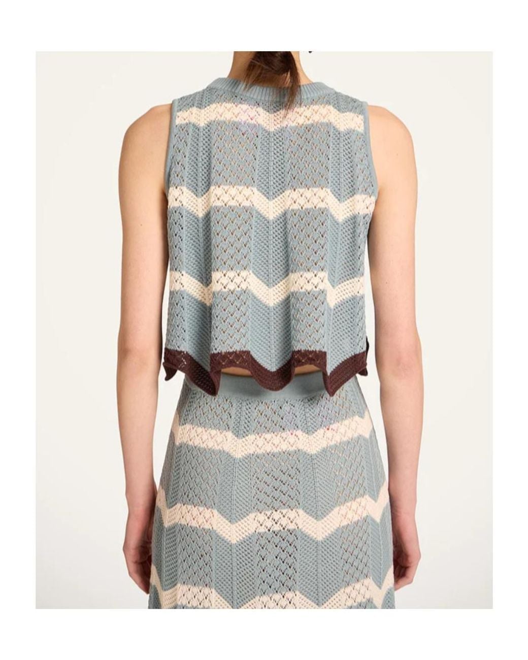 LaDoubleJ Blue Chevron Open-Knit Top