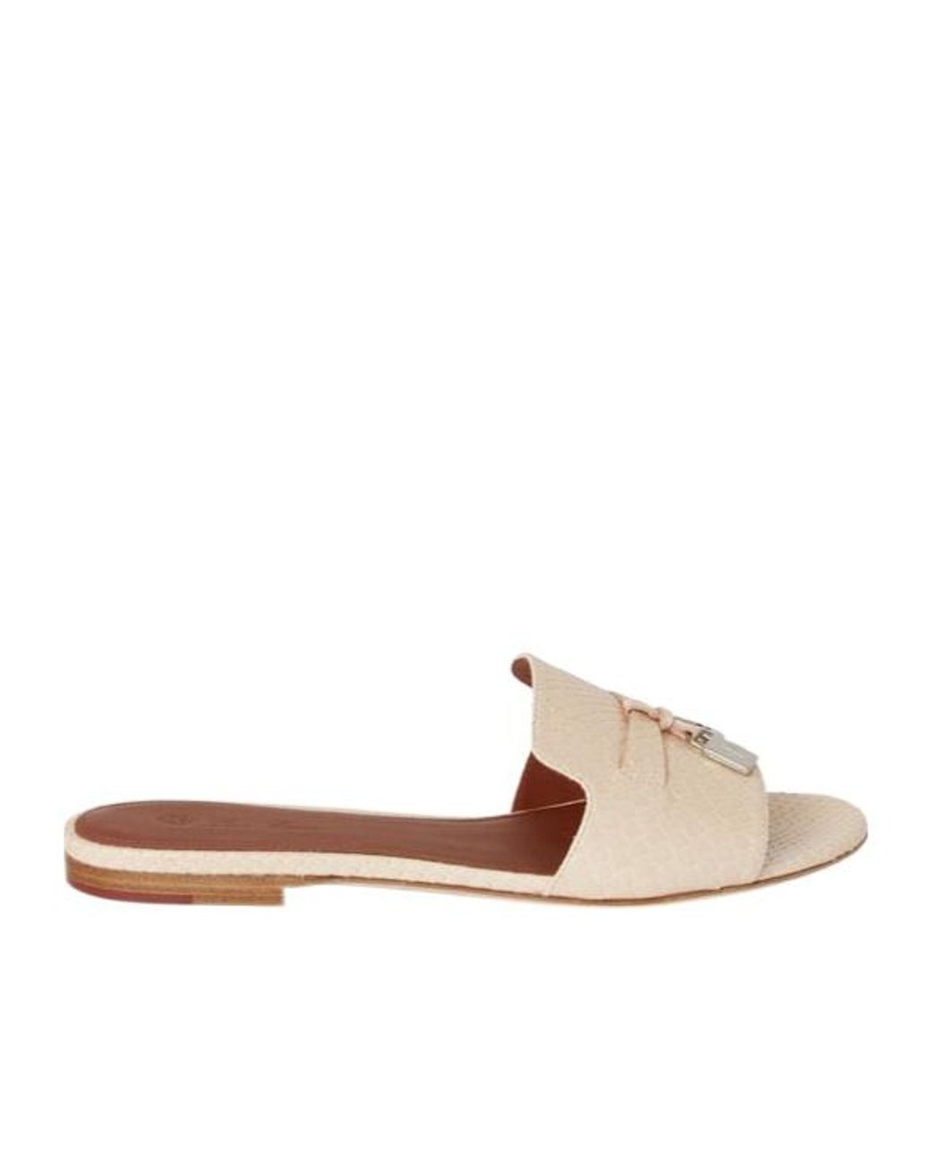 Loro Piana Flat-Bottomed Sandals in Brown | Lyst