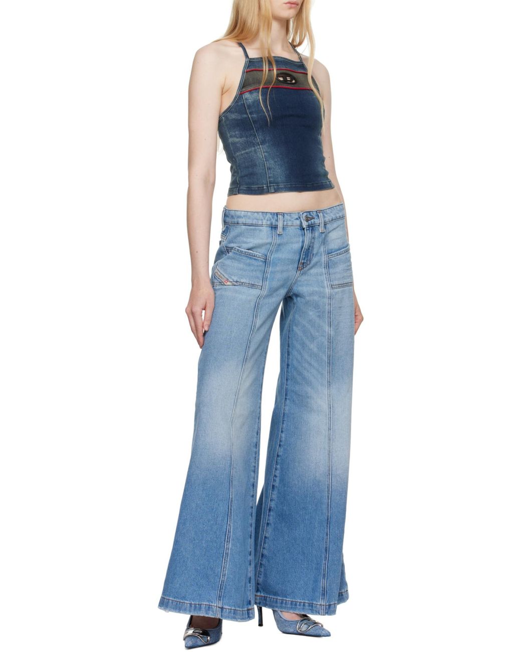 DIESEL Blue D-Akii Flared Jeans