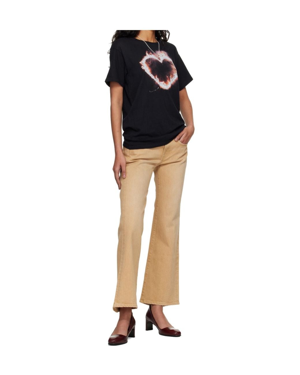 R13 Natural Mid-Rise Flared Jeans
