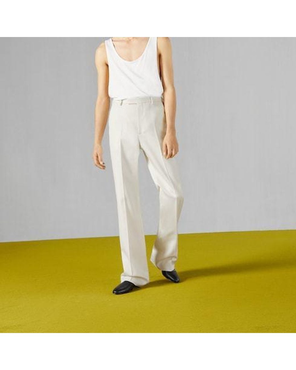 Gucci White Log Patch Tailored Trousers for men