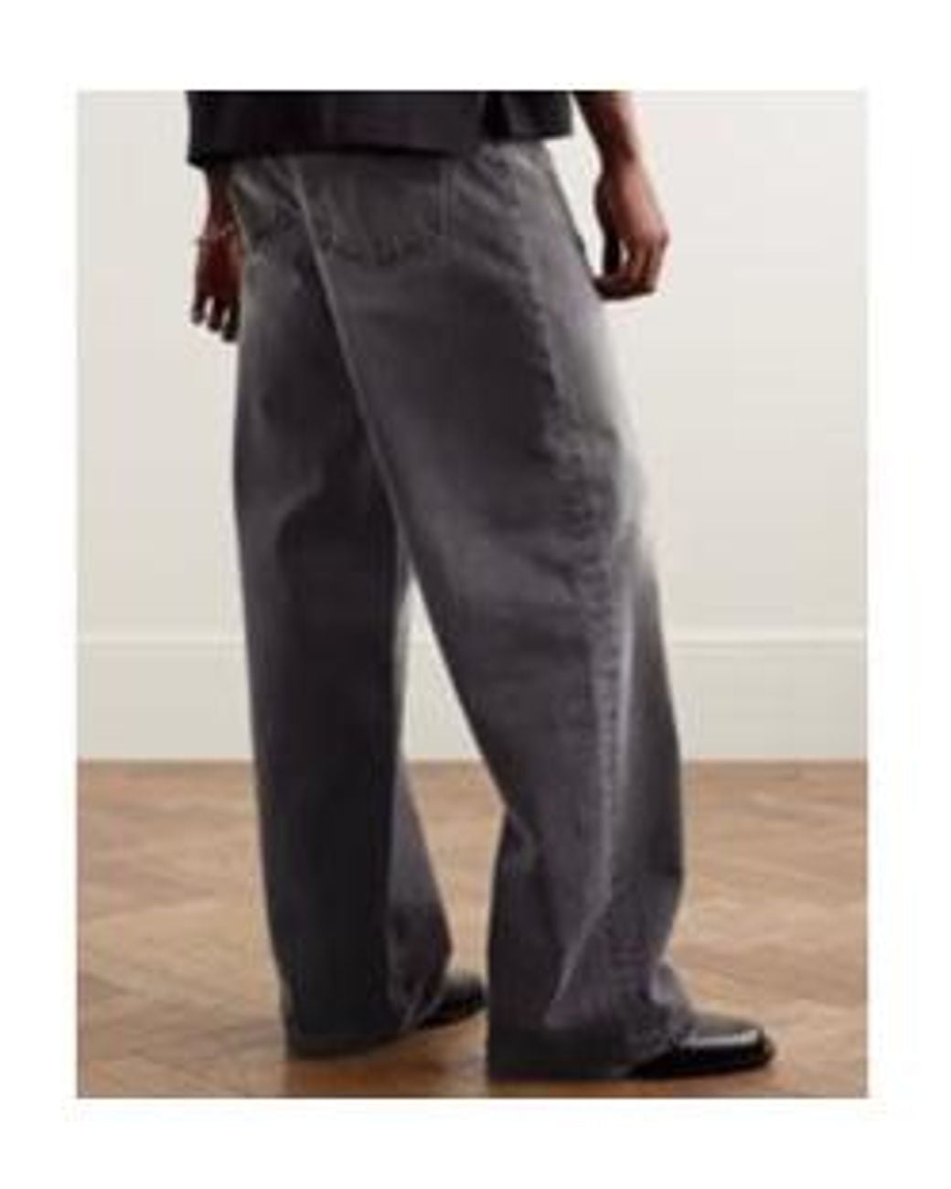 Rhude Gray Belt-Loop Jeans for men
