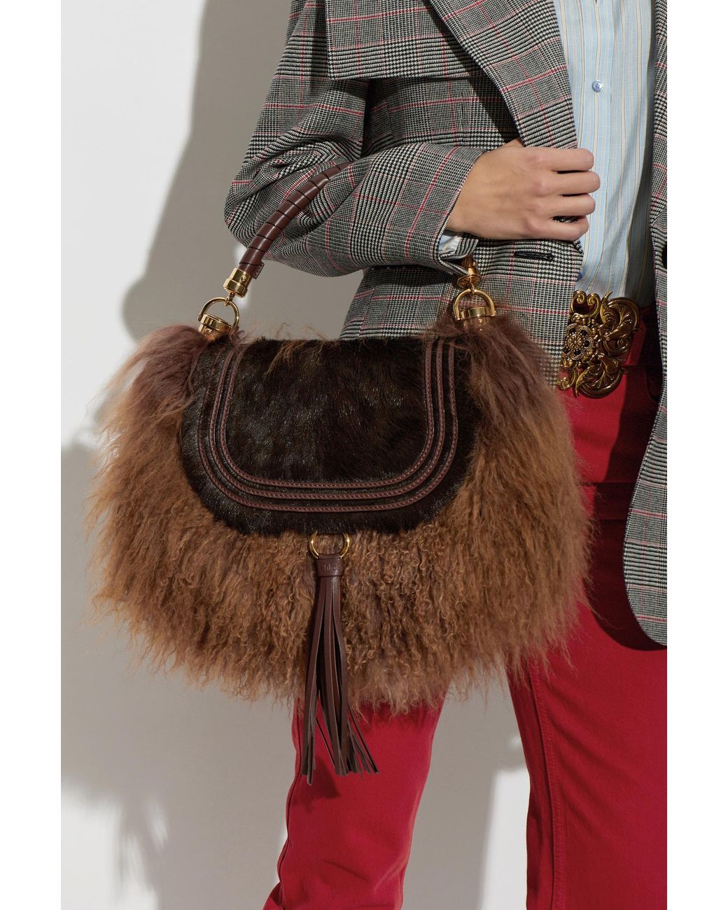 Chloé Brown Chloé Small Marcie Foulard Hobo Bag