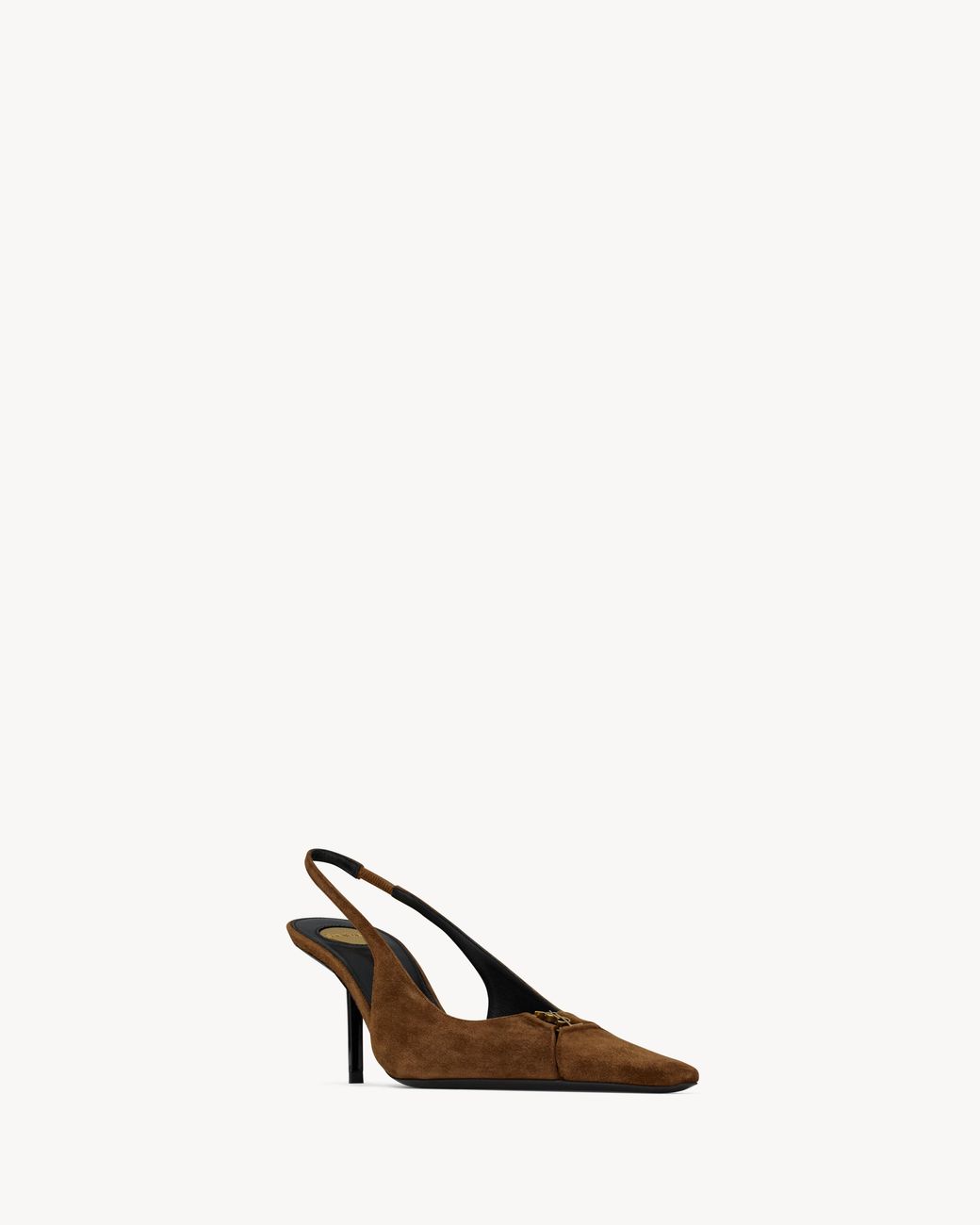 Saint Laurent Brown Babylone Breteuil Slingback Pumps