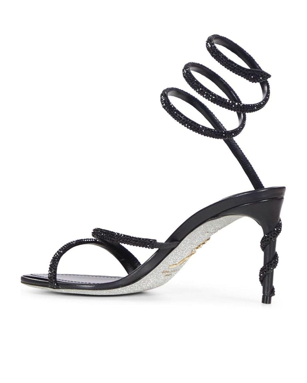 Rane Rene Rene Caovilla René Caovilla Margot Embellished Sandals in Black | Lyst