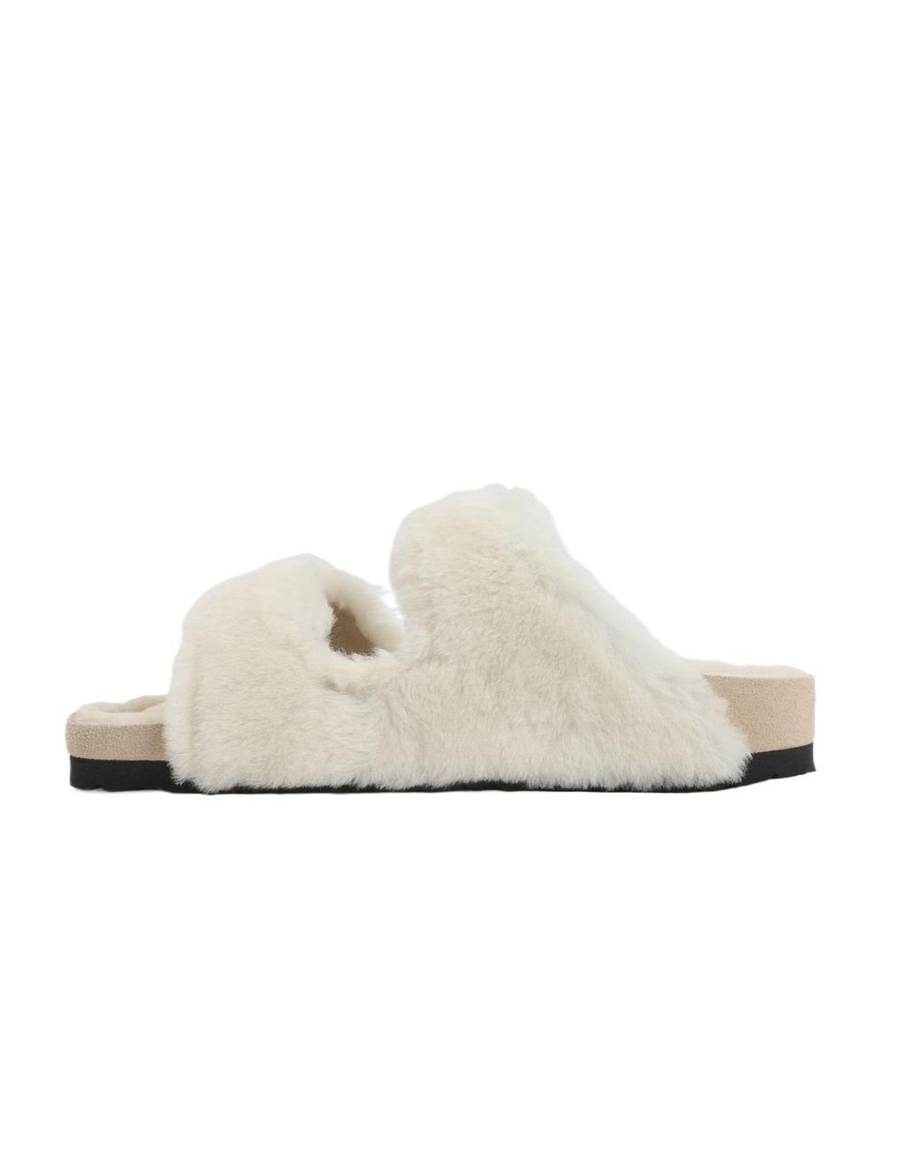 Birkenstock White Arizona Shearling Sandals