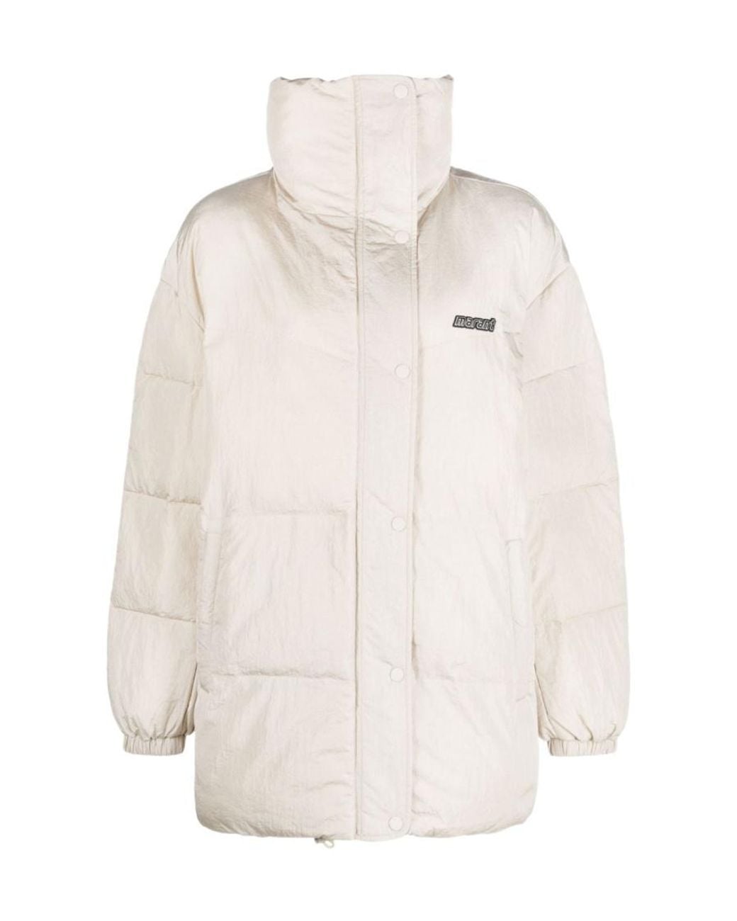 Isabel Marant White Isabel Marant Étoile Logo Patch Drop Shoulder Puffer Jacket