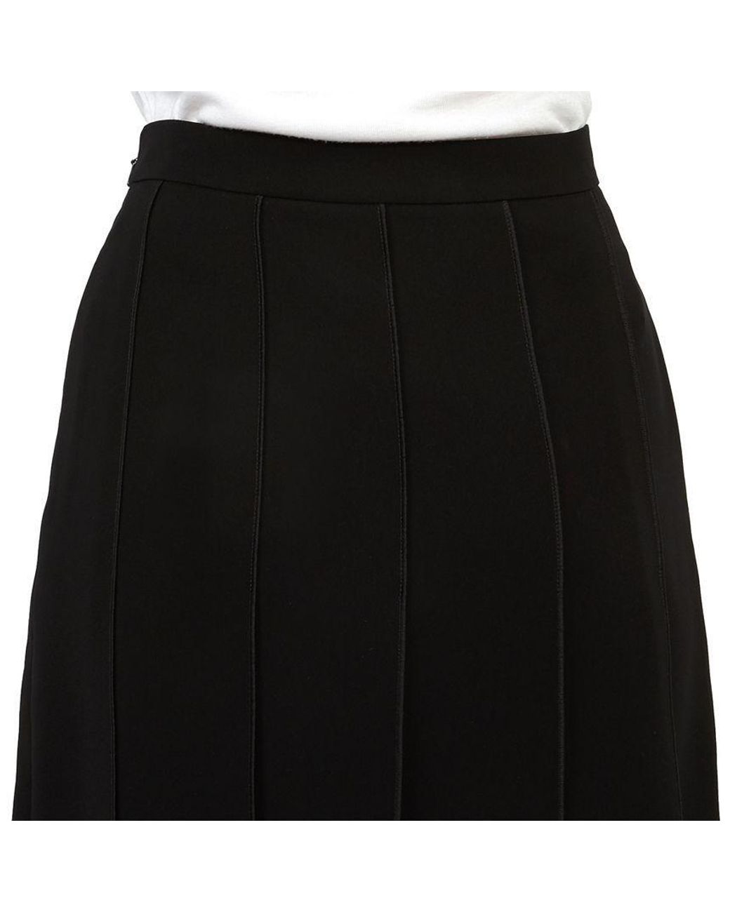 Max Mara Black Pleated Midi Skirt