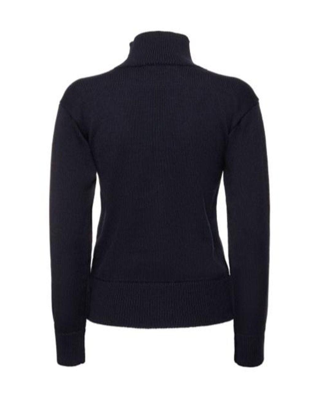 Jil Sander Blue Logo Turtleneck Sweater