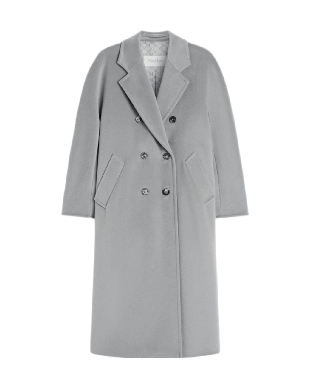 Max Mara Gray Collared Long-Sleeved Coat