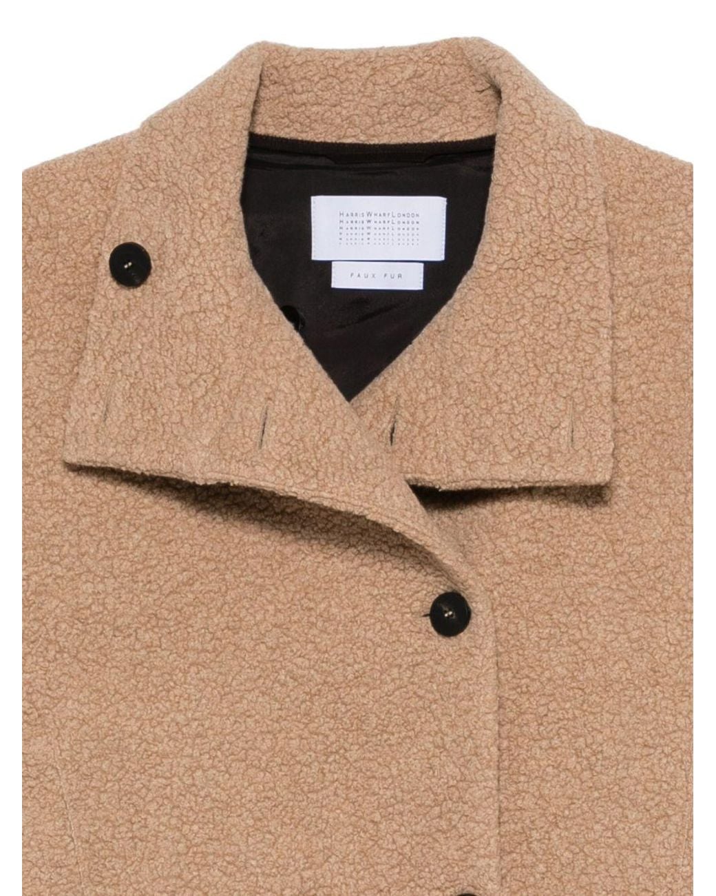 Harris Wharf London Natural Buttoned Fleece Jacket