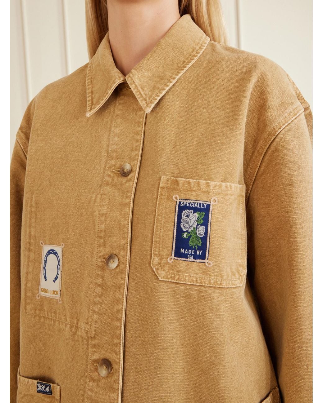 Sea Natural Patch-Detailed Denim Jacket