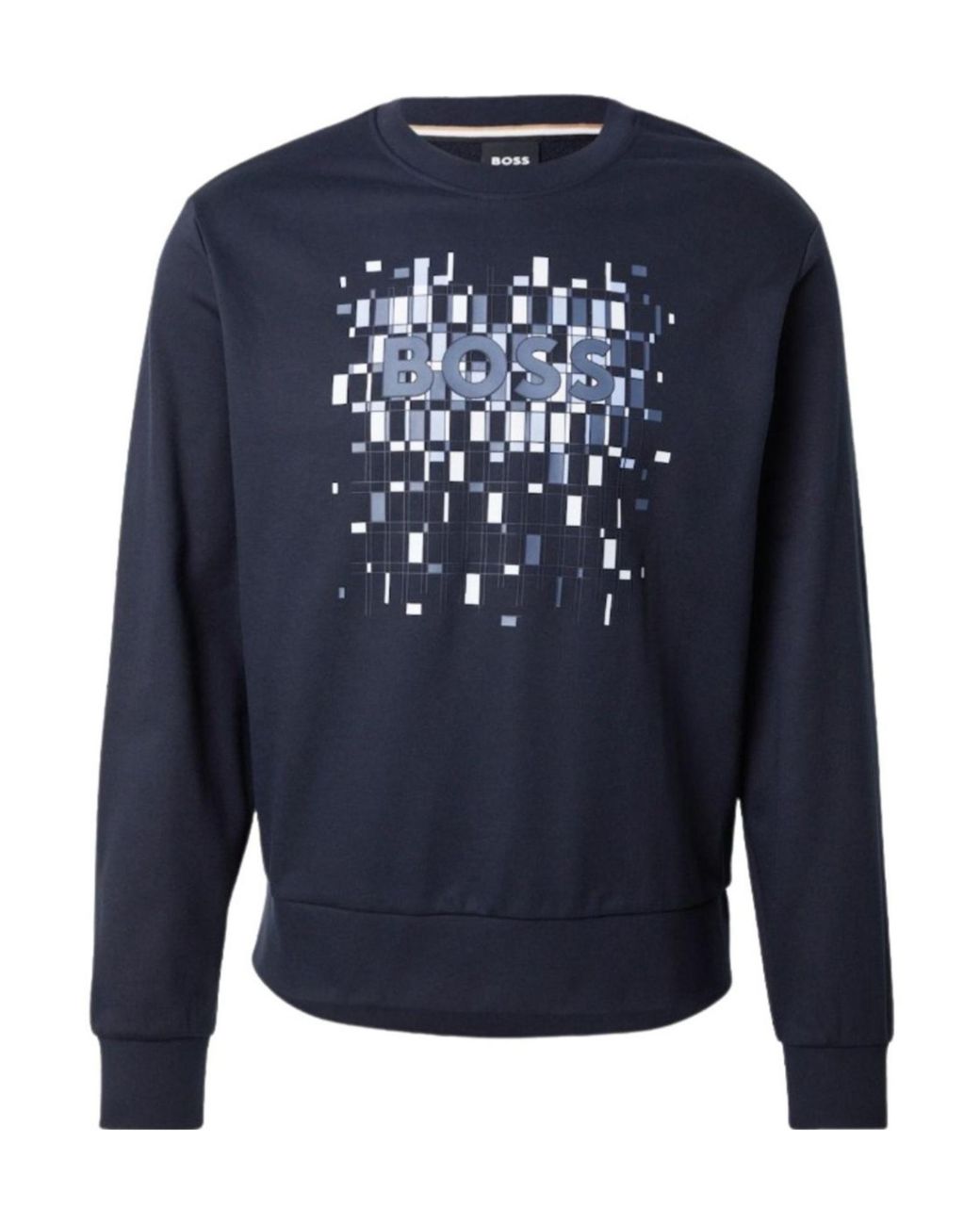 Boss Blue Logo-Print Sweatshirt for men