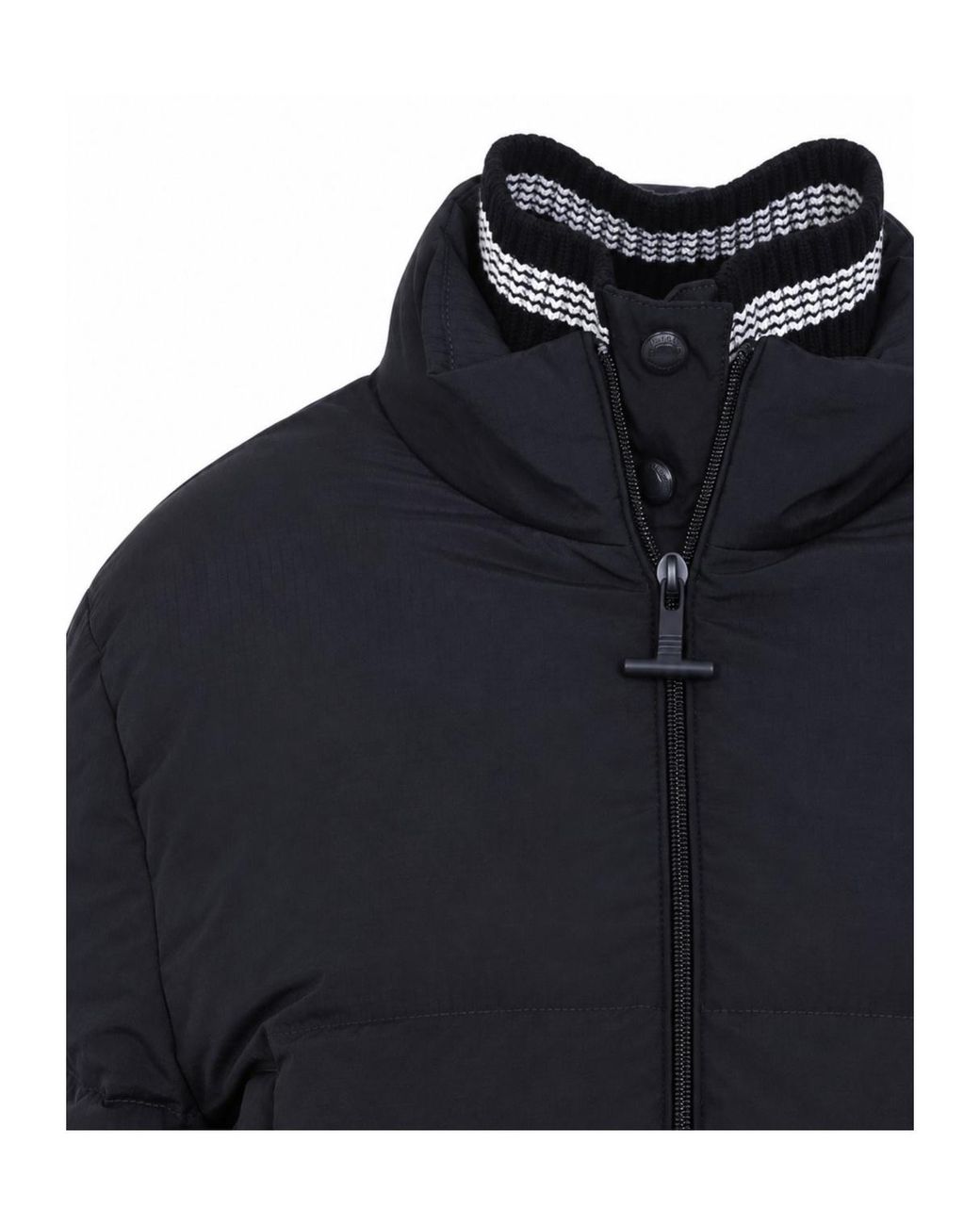 Thom Browne Blue Cropped Zip-Front Down Jacket