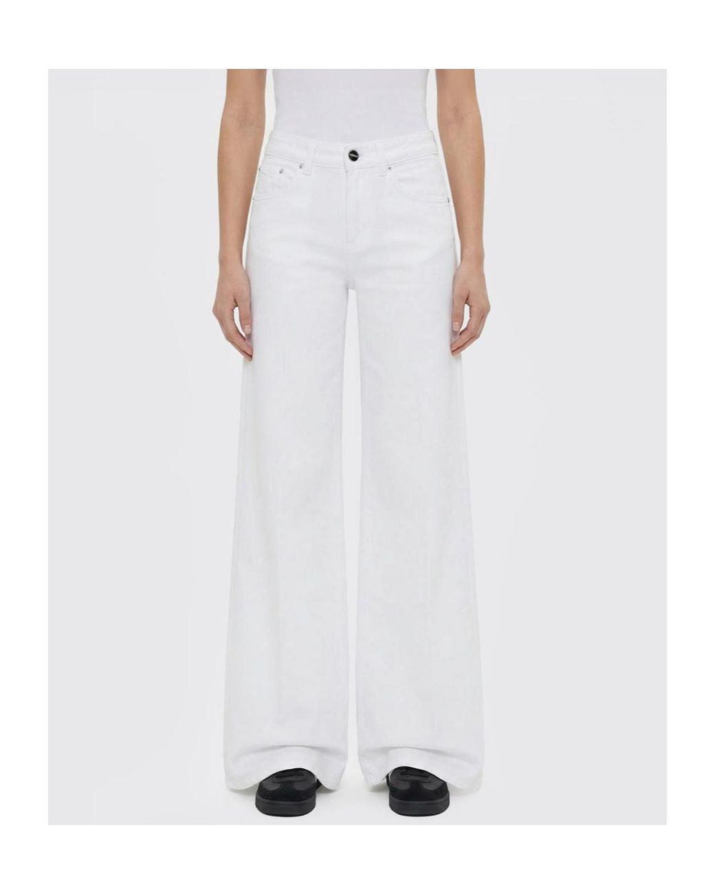 Dondup White Wide-Leg Jeans