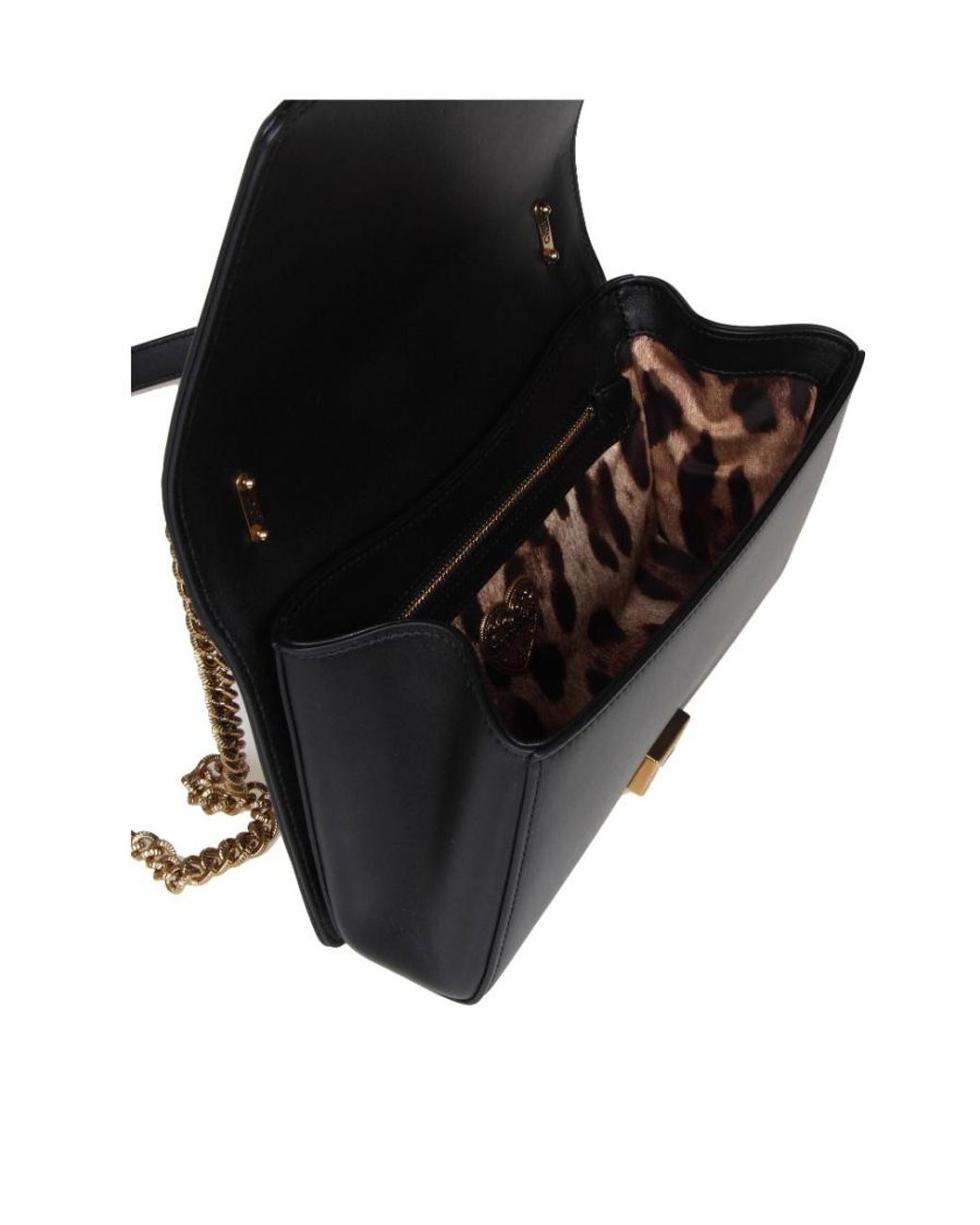 Dolce & Gabbana Black Devotion Logo Plaque Shoulder Bag