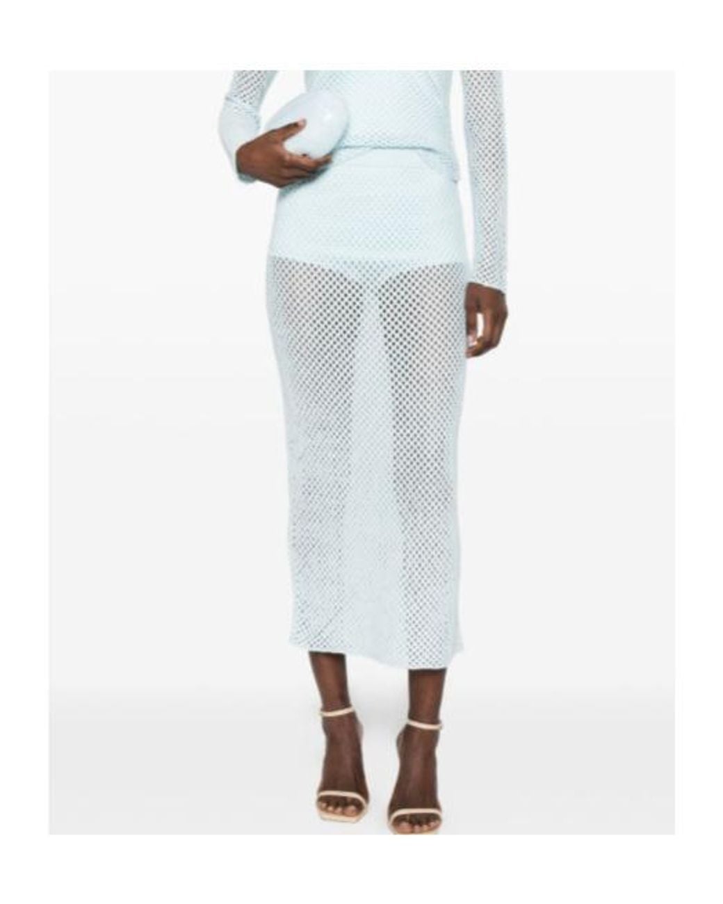 Jonathan Simkhai White Elasticated-Waistband Midi Skirt