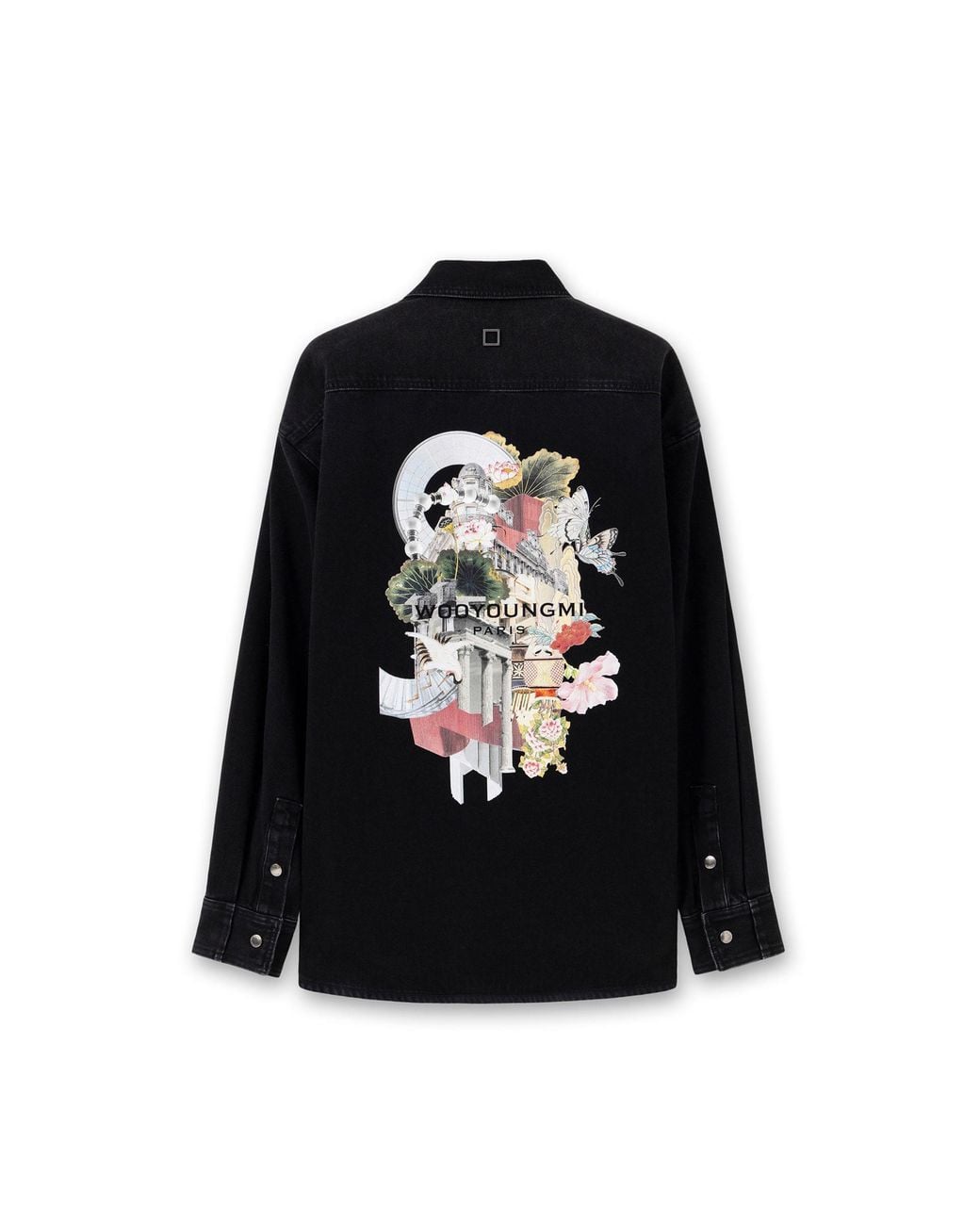Wooyoungmi Black Patch Pocket Denim Shirt for men