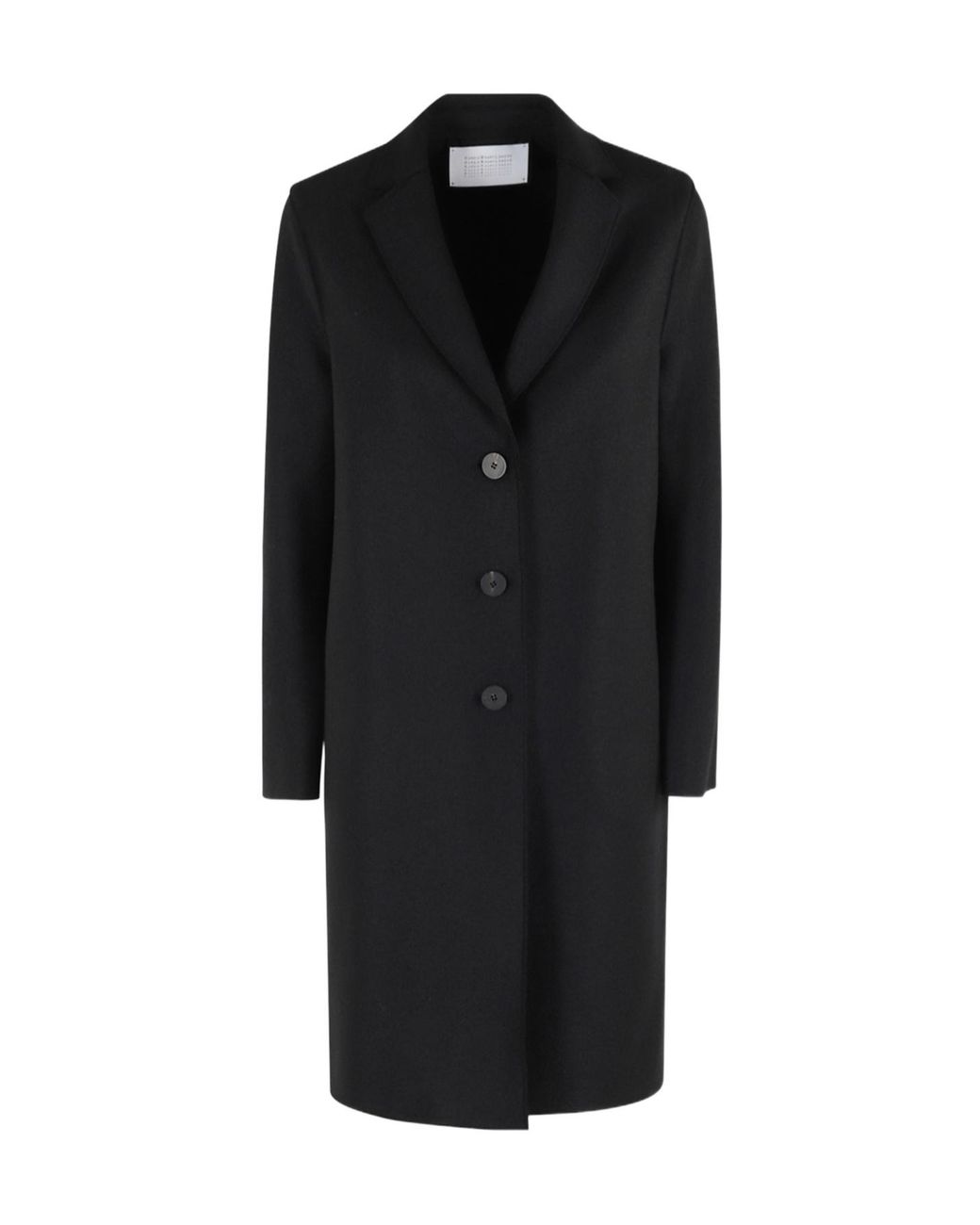 Harris Wharf London Black Virgin Wool Single-Breasted Coat